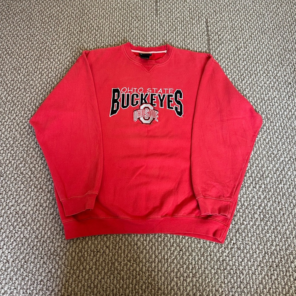 Vintage Ohio State Buckeyes Sweatshirt Embroidered Men’s XL Oversized Red